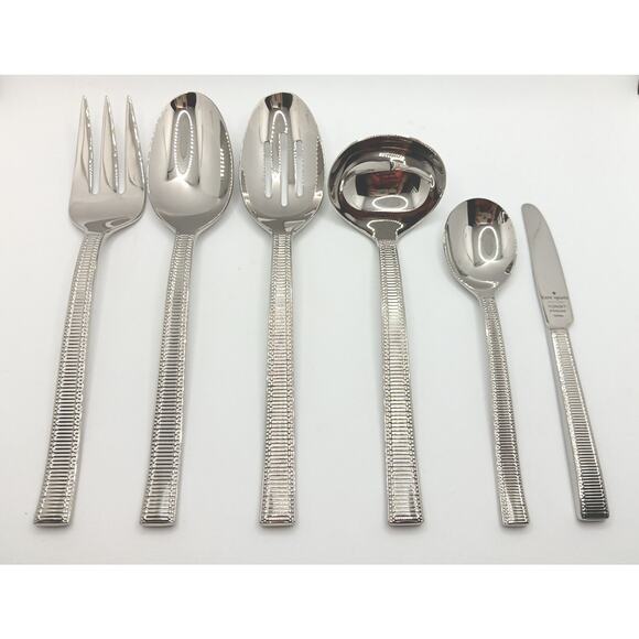 Kate Spade New York Lenox Grace Avenue 6 Piece Server Set 18/10 Flatware - Picture 1 of 6